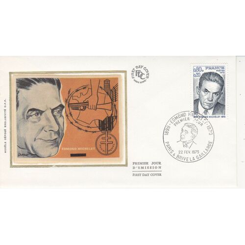 Enveloppe 1er Jour - Fdc Soie - Edmond Michelet - 1975 -