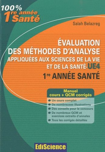 Evaluation Des Méthodes D'analyse Appliquées Aux Sicences De La Vie Et De La Santé Ue4 1re Année Santé