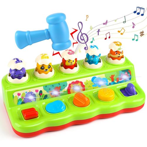 JGD-Jouet Bebe 1 an, Jouet Montessori Pop Up avec Animaux Musique et Lumières Jeux Enfants 1 2 3 Ans Cadeau Bebe Fille Garcon 12 18 Mois