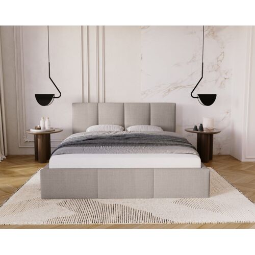 Lit rembourré en tissu chenille 120x200 cm, Taupe