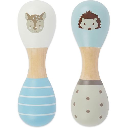 Tdrfl-Hochet Bebe En Bois-La Forêt|Lot De 2|19 Cm|Maracas Bébé|Hochet Bébé|Hochet Bebe 1 Mois|Jouet Bebe 2 Mois|Hochet Bebe 3 Mois Bâton De Pluie Baton De Pluie Bébé