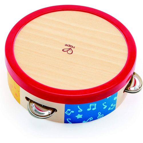 Tambourin en Bois pour Enfant, Tout en Bois - Instrument de Musique pour Bébé dès 12 Mois - Jouet Musical en Bois pour Fille et Garçon - Idée Cadeau Bébé - Jeu d'Eveil et de Motricité