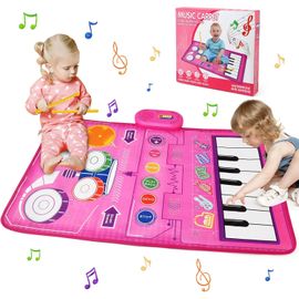 TDRFL-Tapis De Jeu Musique Enfant,Tapis De Danse 2 En 1,Jeu Musical Batterie De Jazz Et Tapis Piano,Jouet Bebe 1 An Portable,Cadeaux Anniversaire Noël Bébés Garçons Filles 1 2 3 4 Ans (80 * 50)