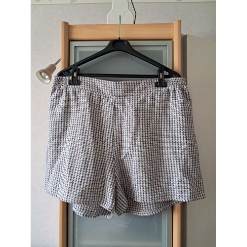 Short Neuf Taille 52 Chiné Blanc Violet Noir