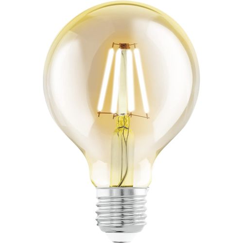 Yemaesre-Lampe Led E27, Ampoule À Incandescence, Globe Éclairage Vintage Et Rétro, 4 Watts (Correspond À 32 Watts), 350 Lumens, Blanc Chaud, Ambré, 2200 Kelvin, G80, Ø 8 Cm
