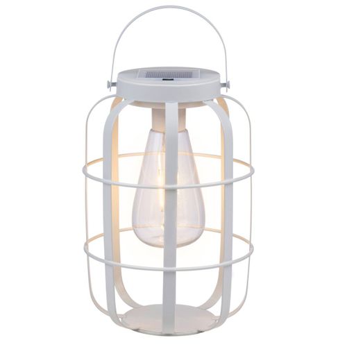 Arti Casa Lanterne Solaire Lampe Solaire Exterieur - Lampe de Table avec Lumière Blanche Chaude - Autonomie jusqu'à 8 Heures - IP44 Étanche - 14,5 x 22 cm - Blanc