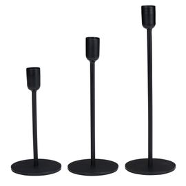Arti Casa Bougeoirs Noir Ensemble de 3 Porte Bougies - Convient pour Bougies Ø2cm - Décoration intérieure - Décoration de Table - Métal