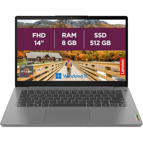 ChenQuanSarl-Ideapad 3 14Alc6 - Ordinateur Portable 14 Fhd (Amd Ryzen 7 5700U, Ram 8Go, 512Go Ssd, Amd Radeon Graphics, Windows 11 Home) Clavier Azerty Français - Gris