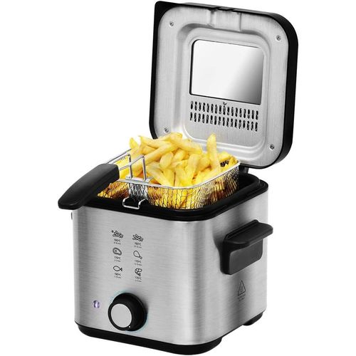 ChenQuanSarl-Friteuse Électrique Cleanfry Infinity 1500. 1.5 L, JusquÀ 190 ºc, Cuve Émaillée, Filtre Oilcleaner, Finition En Noir, 900 W.