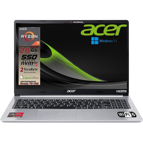 ChenQuanSarl-Notebook Ssd Slim, Intel I7 Di 11Gen 4 Core 4.7Ghz, Ram 12Gb, Ssd Da 640Gb, Display 15.6 Fullhd, Nvidia Geforce Mx450, Cover In Alluminio, Wi-Fi 6, Hdmi, Win 11, Pronto All'Uso, Gar. Ita