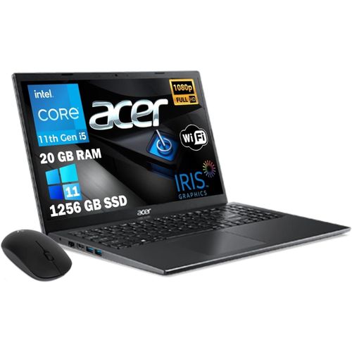 lbgwp60-Notebook Pc Portable, Extensa Ex215-54-5055, Cpu I5-1135G7 4 C?urs, Ram 20 Go Ssd 1256 Go, 15,6"" Fhd Ips, Graphiques Intel Iris Xe, Windows 11 Pro, Prêt À L'Emploi, Gar. Italie Sourire Offert