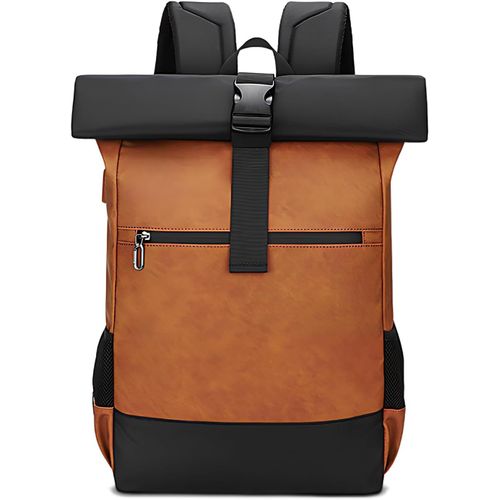 KALANKA-Sac à Dos Roll Top Femmes & Hommes, Sac à Dos Ordinateur Portable 15,6"", Sac a Dos Extensible Résistant à l'eau, Sac a Dos avec Port USB, pour École Voyage Affaire Loisir