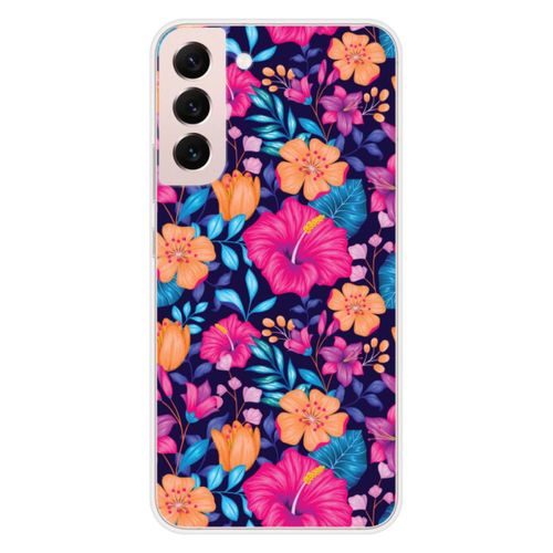 Coque En Silicone - Compatible Samsung Galaxy S22 Plus - Design Fleurs Exotiques