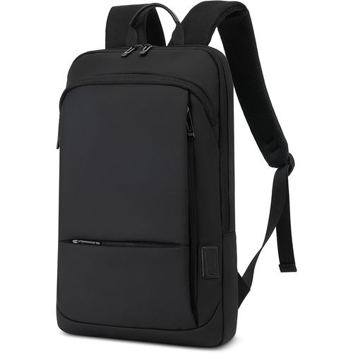 ASFASFq-VARLIVOO Homme Sac à Dos Grande Sacoche Ordinateur Portable 15.6 Pouces avec Port Chargement USB Type-c Léger Sac D'école Voyage Loisirs Affaire Travail Imperméable Polyester Noir