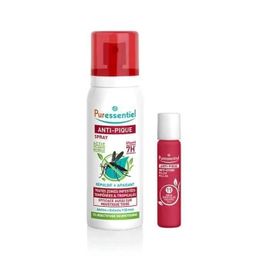 puressentiel anti-pique duo spray repulsif et apaisant 75ml + roller apaisant 5ml