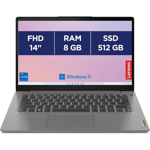 ChenQuanSarl-Ideapad 3 14Iau7 - Ordinateur Portable 14'' Fhd (Intel Core I7-1255U, Ram 16Go, Ssd 512Go, Windows 11 Home) Clavier Azerty Français - Gris Artique