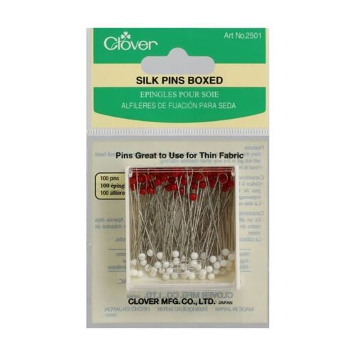 Boite De 100 Épingles Pour Soie - Clover Rouge/Blanc