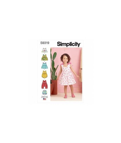 Patron Simplicity 9319.Caa - Ensemble Enfant Top, Robe, Combinaison Et Culotte De 6 Mois À 4 Ans (68 À 104 Cm)