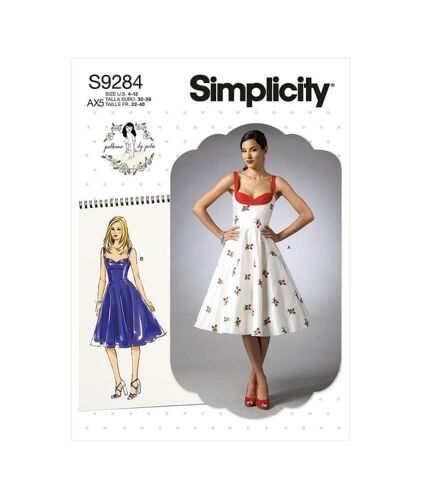 Patron Simplicity 9284 - Robe Femme Avec Haut Ajusté Et Décolleté Coeur Du 32 Au 48 (Fr)