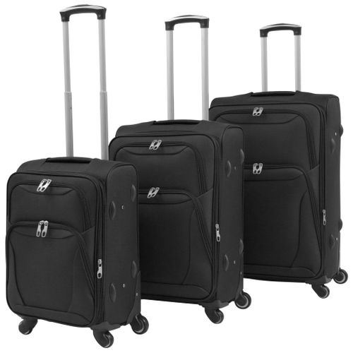 vidaXL Ensemble de valises souples 3 pcs Noir