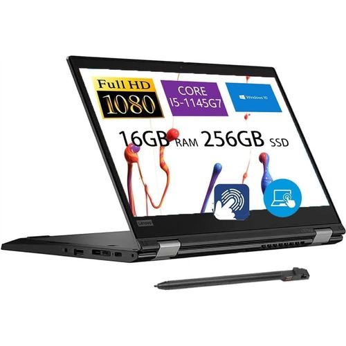 ChenQuanSarl-Thinkpad L13 Yoga Gen 2, Ordinateur Portable Professionnel 2 En 1, Intel Core I5-1145G7, Écran Tactile Fhd 13,3"", 16 Go De Ram, 256 Go Ssd, Stylet, Windows 11 Pro (Renouvelé)
