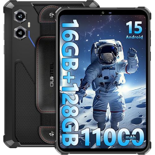 ChenQuanSarl-Rt3 Plus Tablette Incassable Android 15, 11000Mah Tablettes Durcie, 16Go Ram + 128Go Rom/Tf 1To Tablette 8 Pouces, 16Mp Caméra Tablettes Tactile, Nfc/Dual Sim 4G/Gps/Otg - Bleu
