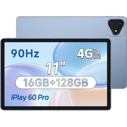 SUBZONAL-iPlay60 Pro Tablette Android 14 - Tablette 11'' FHD 1920x1200 90Hz - MTK G99 Octo-Core - 16Go 128Go/1,5To, WiFi 5G LTE Dual SIM, 4 Haut-parleurs, 7000mAh, Widevine L1, GPS, Bleu