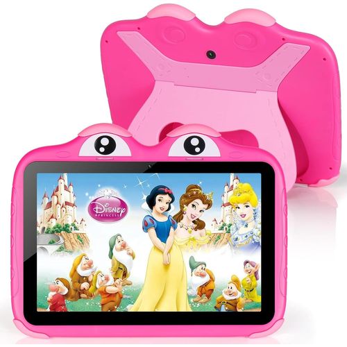 KALWS-Tablette Pour Enfants 10 Pouces Android Tactile Tablette Enfants Avec Case 2+64 Go 5000Mah Widevine L1,Wifi 6 Tablette Bluetooth Ips Hd 1280 * 800 Contrôle Parental (Rose)