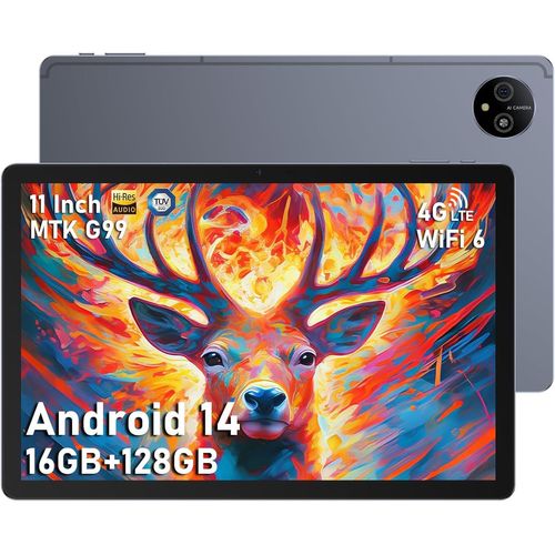 SUBZONAL-Tab A11 Pro Tablette Android 14, Tablette 11 Pouces, 16Go RAM 128Go ROM(TF 1To), 8800mAh 18W, 16MP8MP, WiFi 6 Tablettes Dual SIM 4G/BT5.2/Widevine L1/GPS