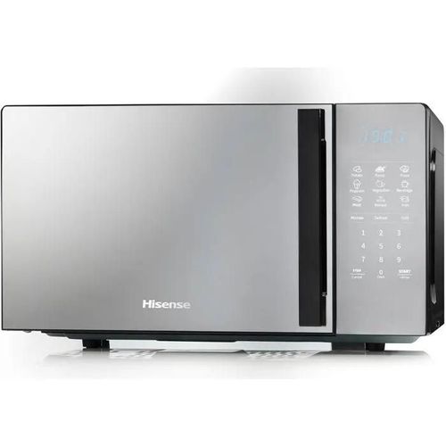 Hisense H20MOMBS4HG, Micro-ondes 20L, Ouverture de Porte a Gauche, Ecran LED avec Boutons, 9 Fonctions, 700W, Grill Tubulaire, Coule