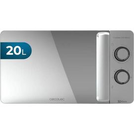 Cecotec Micro-ondes ProClean 3060 Gray Mirror. Capacite de 20 L, Revetement Ready2Clean, 700 W de Puissance, 6 Niveaux de Fonctionne