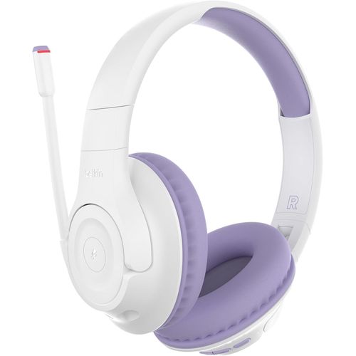 SUBZONAL-Belkin Casque bluetooth sans fil SoundForm Inspire pour enfants (apprentissage en ligne, voyage, microphone intégré, compatible avec l'iPhone, l'iPad, le Galaxy, etc.)