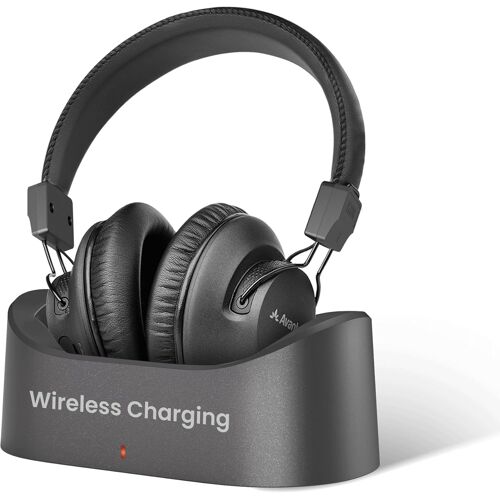 MEVRONISSHOP-Audition 3 - Casque Bluetooth 5.3 Over-Ear avec Base Rechargeable, Compatible avec Samsung Smart TV, Mode Voix Claire, Volumes Amplifiés et Support aptX-Adaptive & HD, léger et Confortab