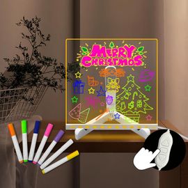 Veilleuse Led Effaçable À Faire Soi-Même - 21 X 21 Cm - Stylo Blanc - Pour Gribouillage, Dessin, Écriture, Message, Mémo, Calendrier, Connexion Usb - Cadeau Pour Enfants, Vacances, Anniversaire