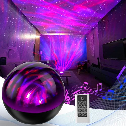 Star Sky Projector, Galaxy Projector With 8 Lighting Effects And White Noise, Bluetooth Music Speaker And Remote Control, Galaxy Lamp For Bedroom Decoration (Black)