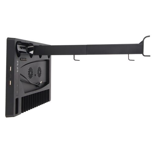 Support Vertical Pour Ps5, 1 Support Pour Casque, 2 Chargeurs Pour Manettes, 15 Emplacements Pour Disques De Jeu Avec Ventilateur De Refroidissement Pour Console Ps5