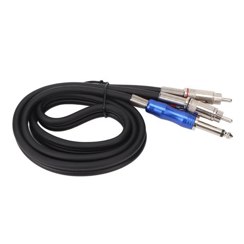 Cable audio stereo double TS 1/4 pouce vers double RCa, boitier en PVC, cable d'interconnexion flexible TS 6,35 mm vers RCa 1 m / 3,3 pi