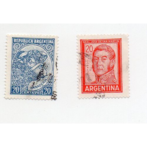 Argentine- Lot De 2 Timbres Oblitérés Divers