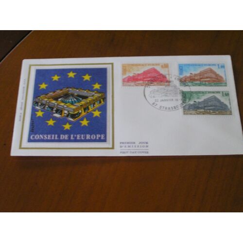 Enveloppe 1er Jour - Soie - Conseil De L'europe
