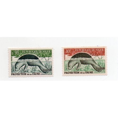 Niger- Lot De 2 Timbres Neufs- Protection De La Faune- Lamantin