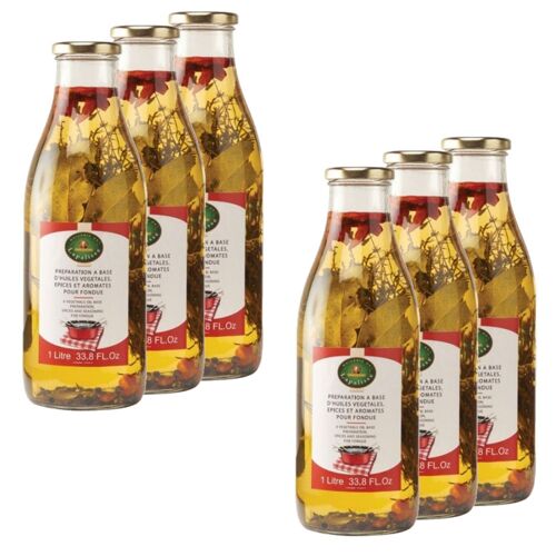 Lot 6x Huile Spéciale Fondue - Lapalisse - Bouteille 1l