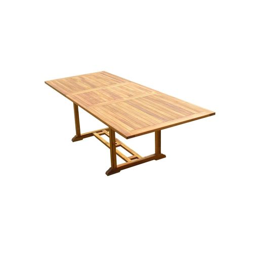 Table Rectangulaire En Teck Aspect Huilé Aedan L.180-240 P.100 Cm