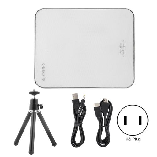 Mini projecteur portable 4K avec entree HDMI pour telephones android/iOS, blanc, 100-240 V