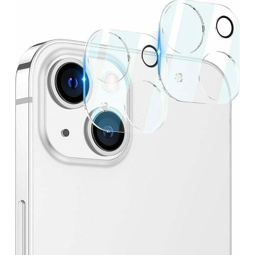 [Lot De 2] Protection D'appareil Photo Pour Iphone 14 [6,1 Pouces] / Iphone 14 Plus [6,7 Pouces] Protection D'objectif 3d 9h Dureté Appareil Photo Verre Trempé Transparent
