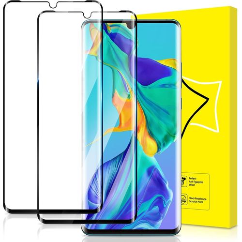 CAUC-Lot de 2, Verre Trempé pour Huawei P30 Pro [Couverture Complète] [Vitre Protecteur 9H Dureté] [Sans Bulles] [Anti-rayures] Film Protection écran Compatible avec Huawei P30 Pro