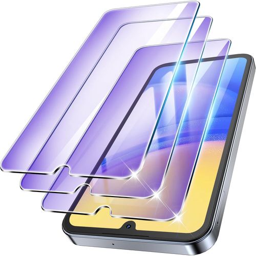 Lot De 3 Verres Trempés Anti-Lumière Bleue Pour Samsung Galaxy A15 (4g/5g) 6,5 Pouces ¿ 0,33 Mm, Dureté 9h, Anti-Rayures, Sans Bulles, Anti-Traces, Protection Oculaire