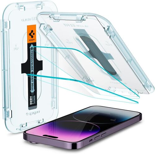 KWEY-Glas.tR EZ Fit Verre Trempé compatible avec iPhone 14 Pro Max, 2 Pièces, Résistant aux Rayures, 9H Protection écran
