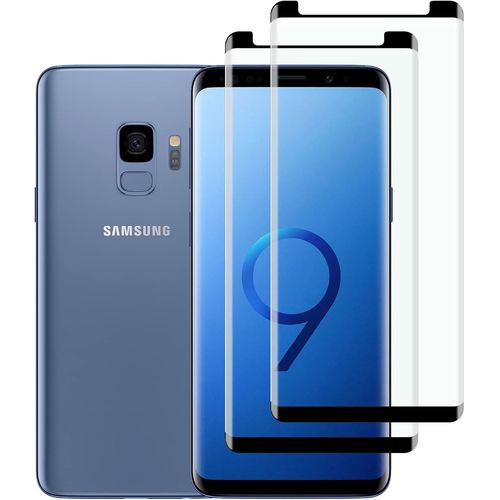 [2 Pièces] Verre Trempé Protection Ecran Compatible Avec Samsung Galaxy S9 [Sans Bulles, Hd Anti Rayures, 3d Couverture Complète] Dureté 9h Protection Ecran Pour Samsung Galaxy S9
