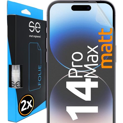 Ckl-2x Se® Film De Protection 3d Antireflet Pour Apple Iphone 14 Pro Max,Auto-Réparateur,Compatible Empreinte & Faceid,Installation Sans Bulles,Résistant Aux Chocs Et Rayures,Fabriqué En Allemag