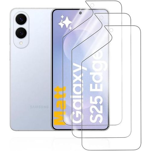 Mat Film Hydrogel Pour Samsung Galaxy S25 Edge, 3 Pièces Tpu Film Protection Écran Matte, Flexible Film De Protection D'écran, Antireflets, Anti-Traces